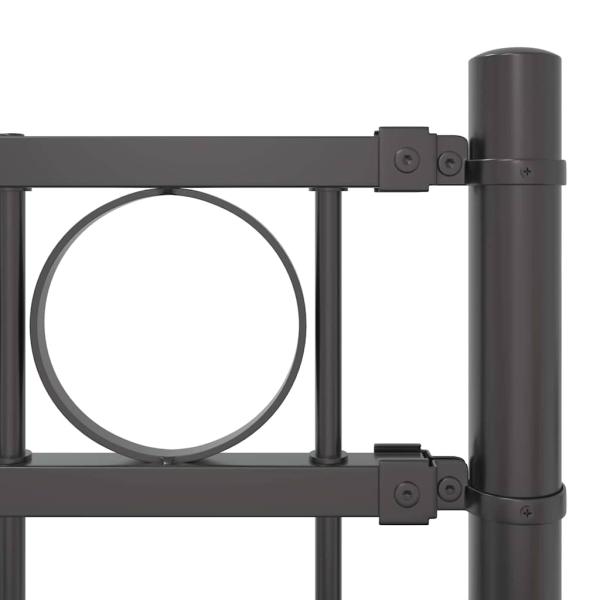 Zaunpaneele mit Kreis Grau Stahl 1,7 x 0,8 m Robust Zaunpanel