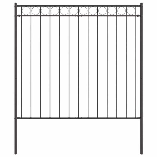 Gartenzaun Grau 1,7x1,5 m Stahl