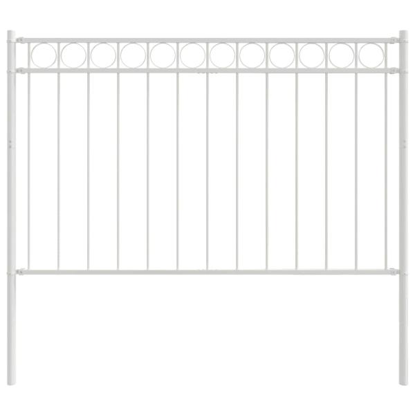 Gartenzaun Weiß 1,7x0,8 m aus Stahl