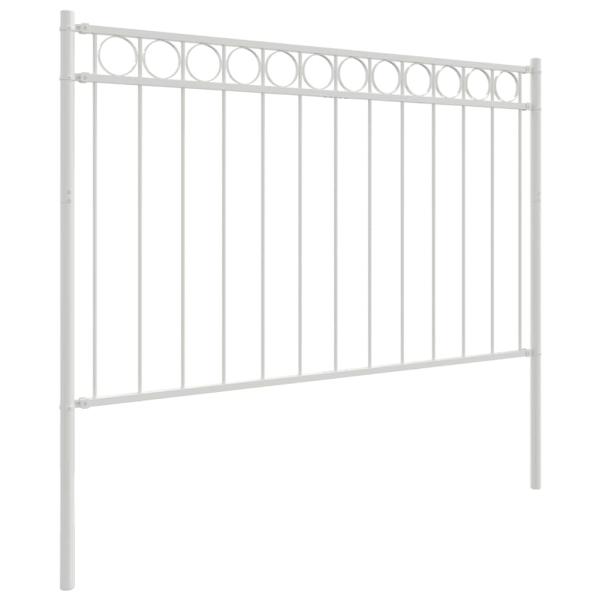 Gartenzaun Weiß 1,7x0,8 m aus Stahl