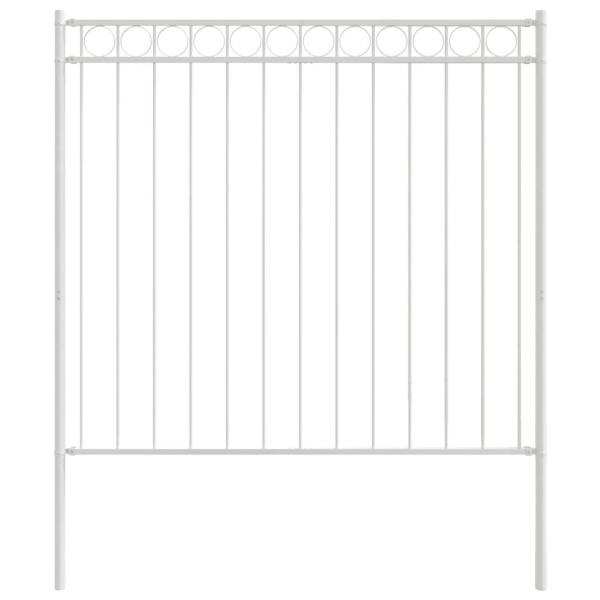 Gartenzaun Weiß 1,7x1,5 m aus Stahl