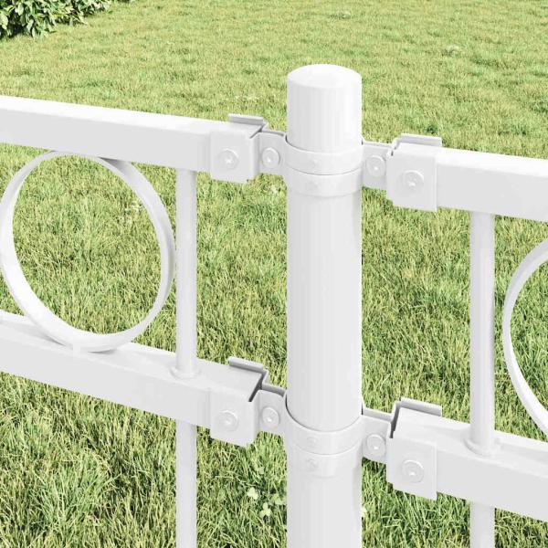 Gartenzaun Weiß 1,7x1,5 m aus Stahl