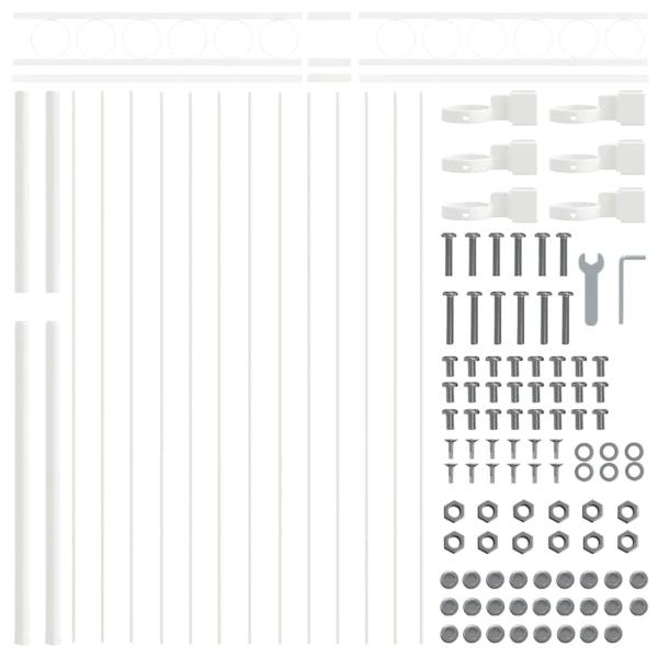 Gartenzaun Weiß 1,7x1,5 m aus Stahl