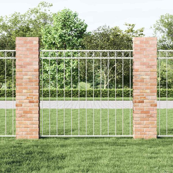 Zaunpaneel Weiß 1,7x1,2 m aus Stahl