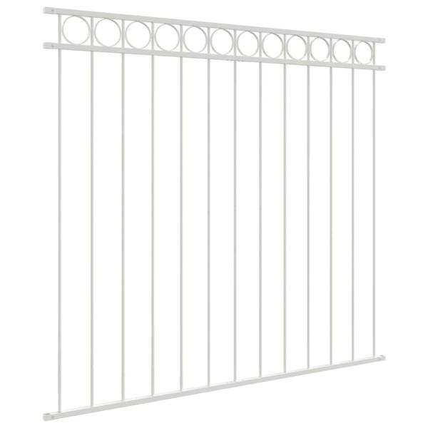 Zaunpaneel Weiß 1,7x1,2 m aus Stahl