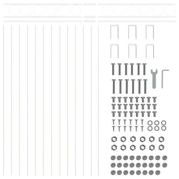 Zaunpaneel Weiß 1,7x1,2 m aus Stahl