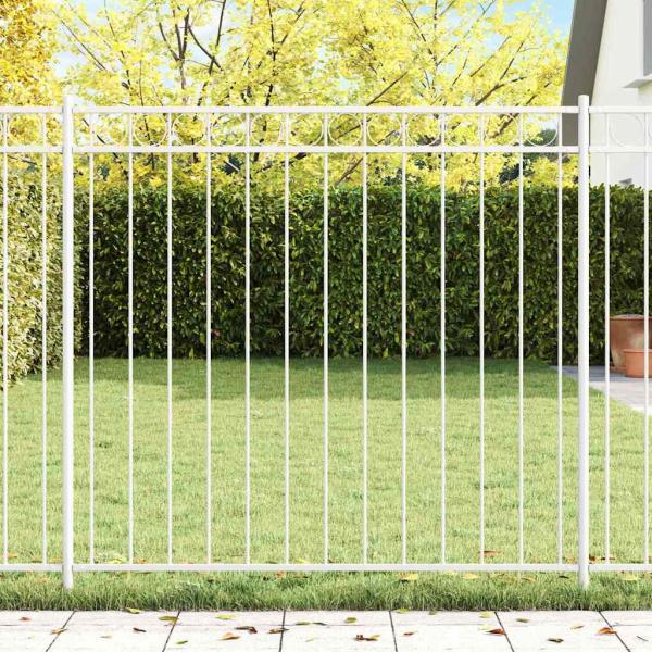 ARDEBO.de - Zaunpaneel Weiß 1,7x1,5 m aus Stahl