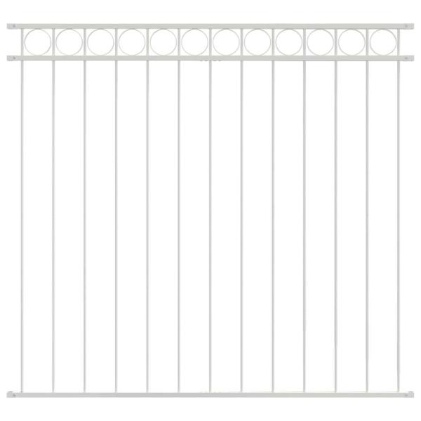Zaunpaneel Weiß 1,7x1,5 m aus Stahl