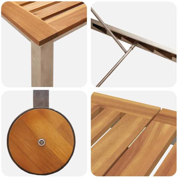 Sonnenliege Massivholz Akazienholz mit Metallrahmen Standard