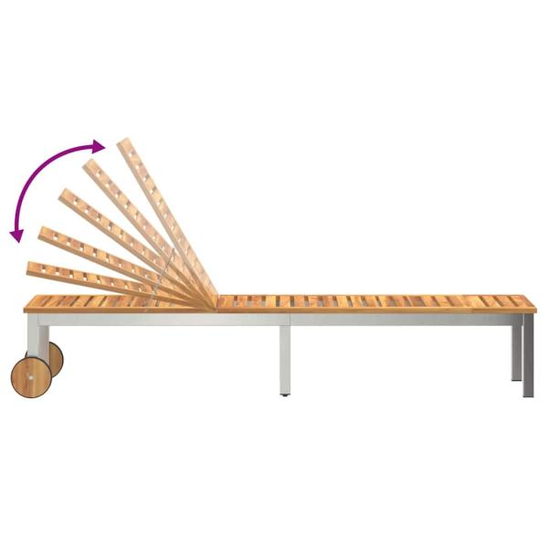 Sonnenliege Massivholz Akazienholz mit Metallrahmen Standard