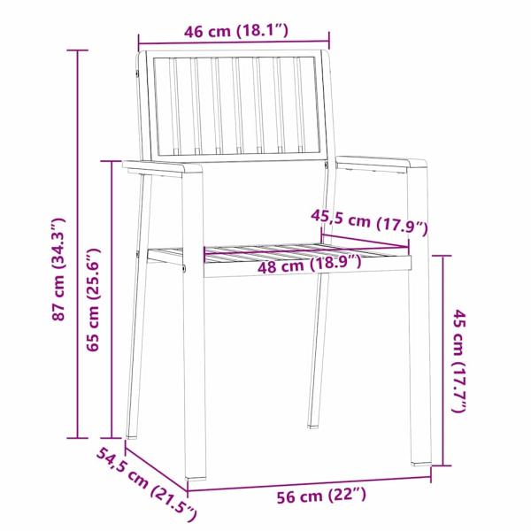 Gartenstühle Set Silber Massivholz Akazie Standard Langlebig