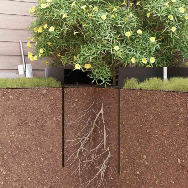 Wurzelbarriere mit Verbindungsschienen Schwarz 1x5 m 1,5 mm HDPE