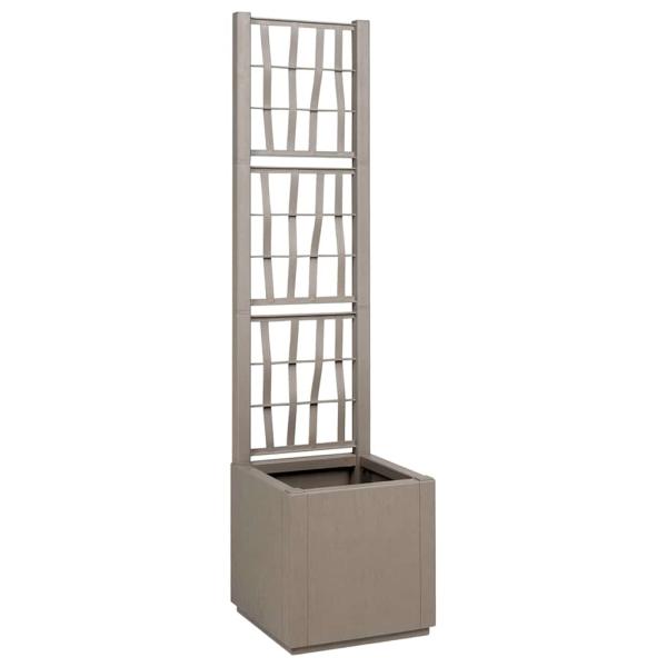 ARDEBO.de - Gartenpflanzer mit Rankgitter, hellbraun, 36x36x140 cm, PP