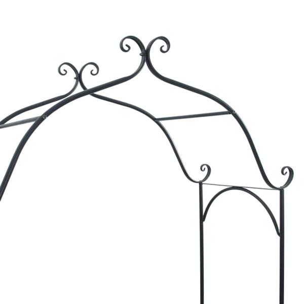 Schwarze Gartenbank Schwarz Metall Groß Dekorative Intarsien