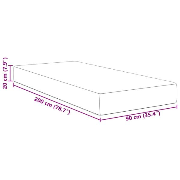 Taschenfederkernmatratze Creme Medium 90x200x20 cm Stoff