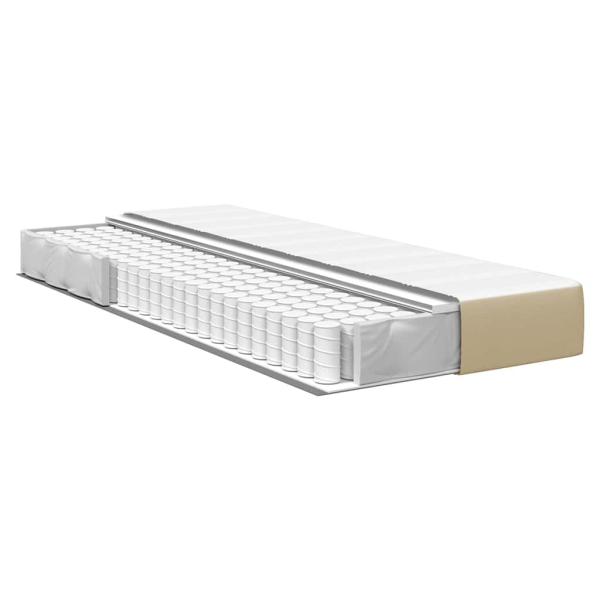 Taschenfederkernmatratze Lichtgrün Grau Mittel 90x200x20 cm Stoff