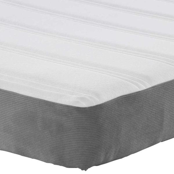 Bettmatratze mit Matratze Hellgrau 120 x 190 cm Stoff