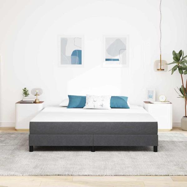 Bettmatratze mit Matratze Grau 180 x 200 cm Stoff