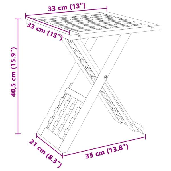 Couchtisch Faltbar 33x33x40,5 cm Massivholz Walnuss