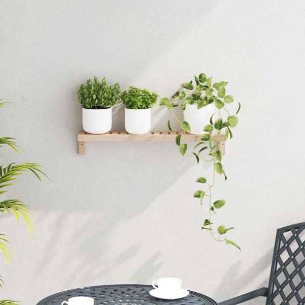 Wandregal 62x10x12,5 cm Massivholz Walnuss