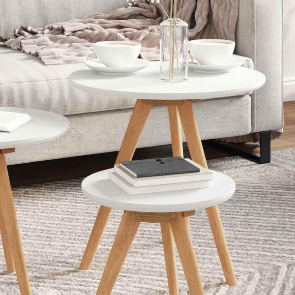 Couchtischset aus massivem Walnuss- und Spanholz