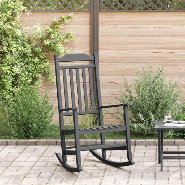 ARDEBO.de - Outdoor Stühle Schwarz Holz Groß Schaukelstuhl Sonstige