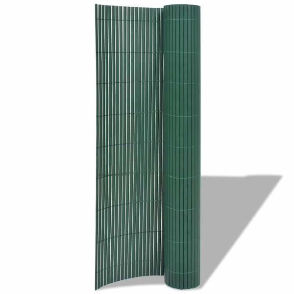 Doppelseitiger Gartenzaun PVC 150x500 cm Grau Grün PVC 150x300 cm