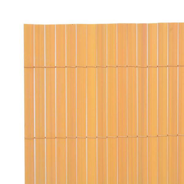 Doppelseitiger Gartenzaun PVC 150x500 cm Grau Gelb Kunststoff