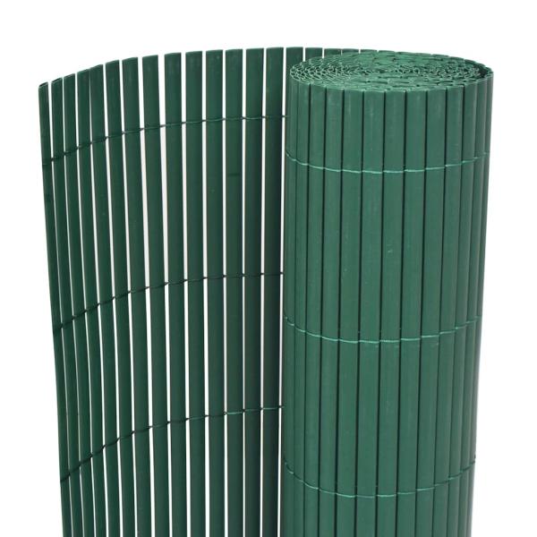 ARDEBO.de - Doppelseitiger Gartenzaun PVC 150x500 cm Grau Grün Kunststoff
