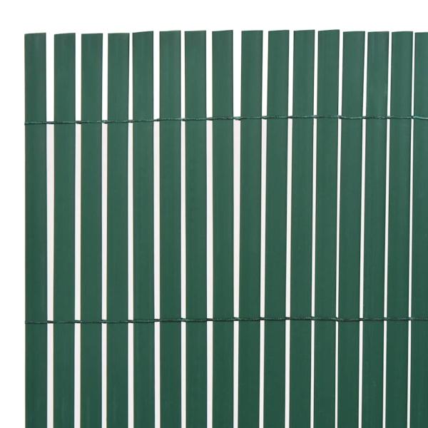 Doppelseitiger Gartenzaun PVC 150x500 cm Grau Grün Kunststoff