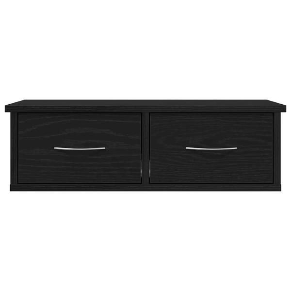 Wandmontiertes Schubladenregal Schwarz Eiche 60x26x18,5cm Holzwerkstoff