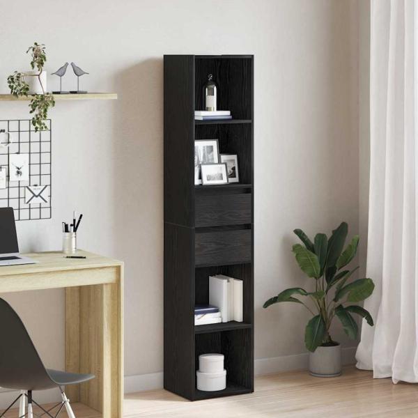 ARDEBO.de - Bücherregal Modular Schwarz Eiche 36x30x171 cm Holzwerkstoff
