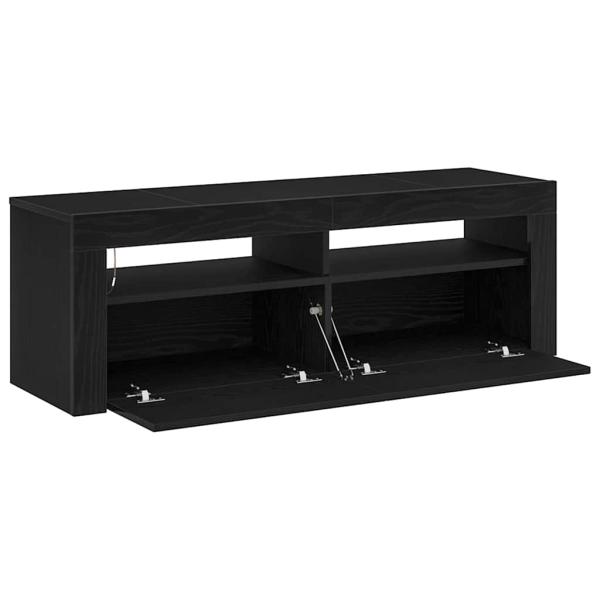 TV-Schrank mit LED Schwarz Eiche 120x35x40 cm Holzwerkstoff
