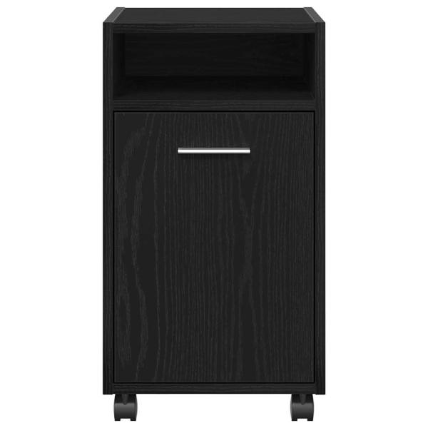 Sideboard mit Rollen aus schwarzem Eichenholz 33x38x60 cm aus Holzwerkstoff