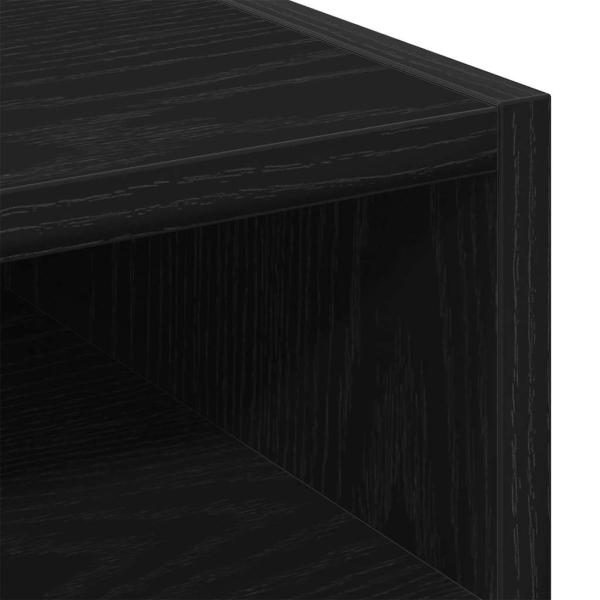 Sideboard mit Rollen aus schwarzem Eichenholz 33x38x60 cm aus Holzwerkstoff
