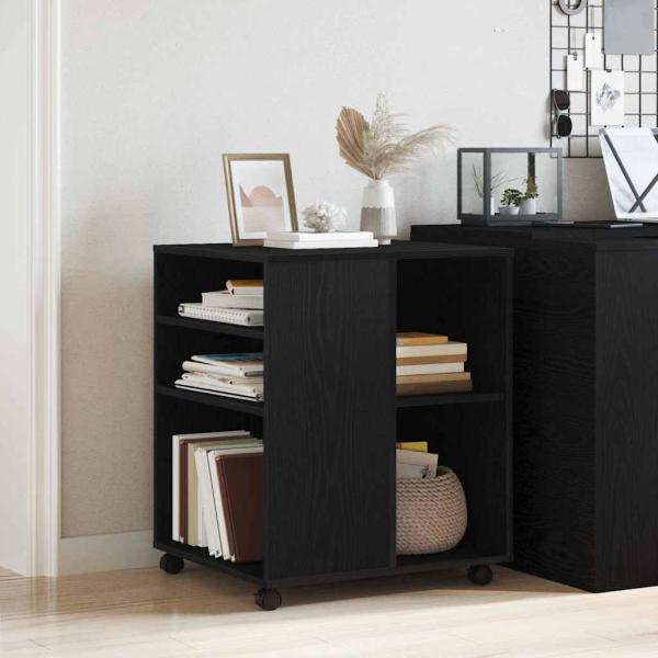 Aufbewahrungsschrank Schwarz Eichenholz 60x53x72,5 cm Holzwerkstoff