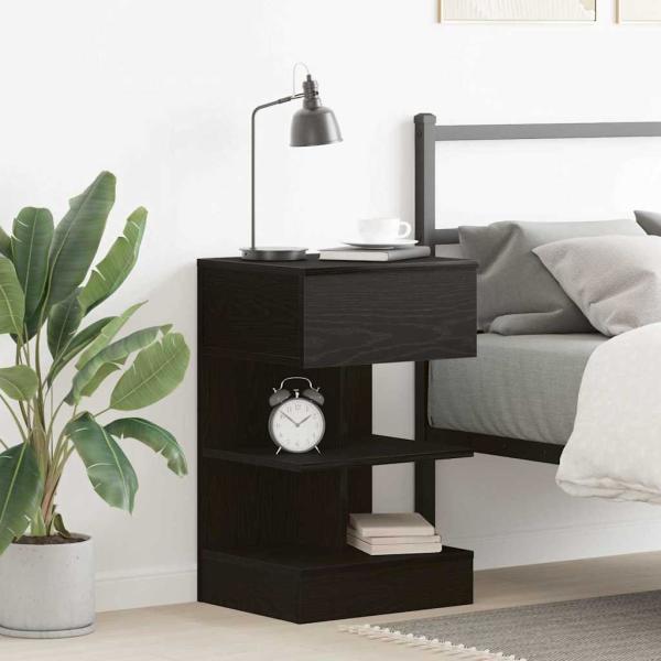 ARDEBO.de - Nachttisch Schwarz Eiche 40x35x65 cm Holzwerkstoff