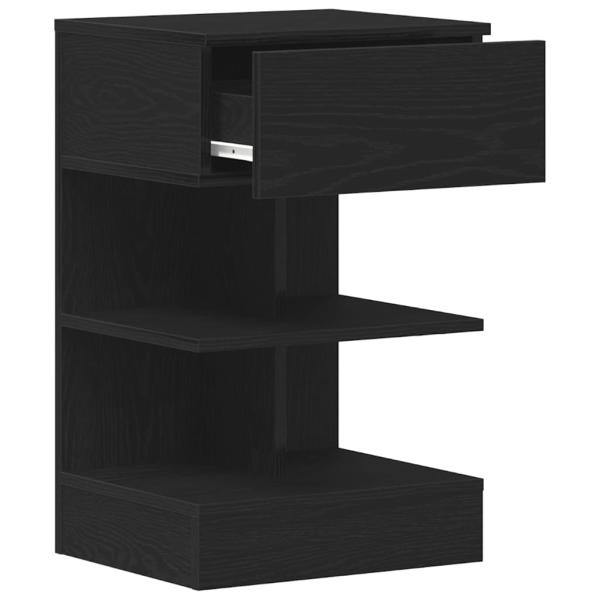 Nachttisch Schwarz Eiche 40x35x65 cm Holzwerkstoff