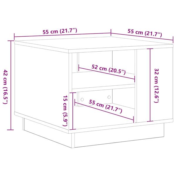 Couchtisch aus schwarzem Eichenholz 55x55x42 cm aus Holzwerkstoff