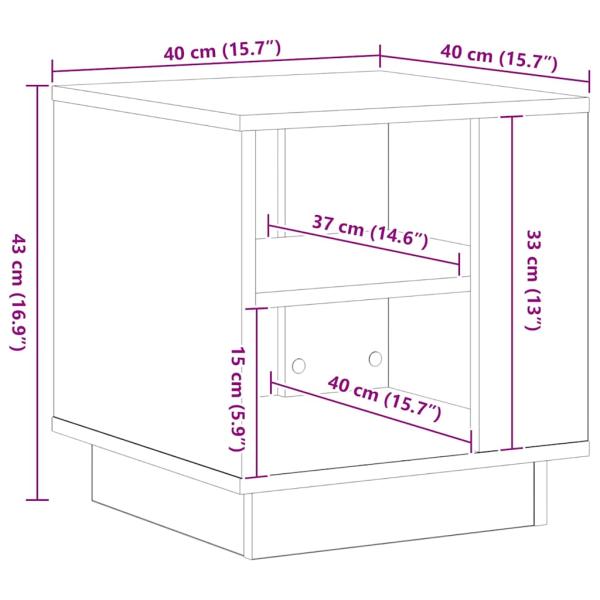 Couchtisch Schwarz Eiche 40x40x43 cm Holzwerkstoff