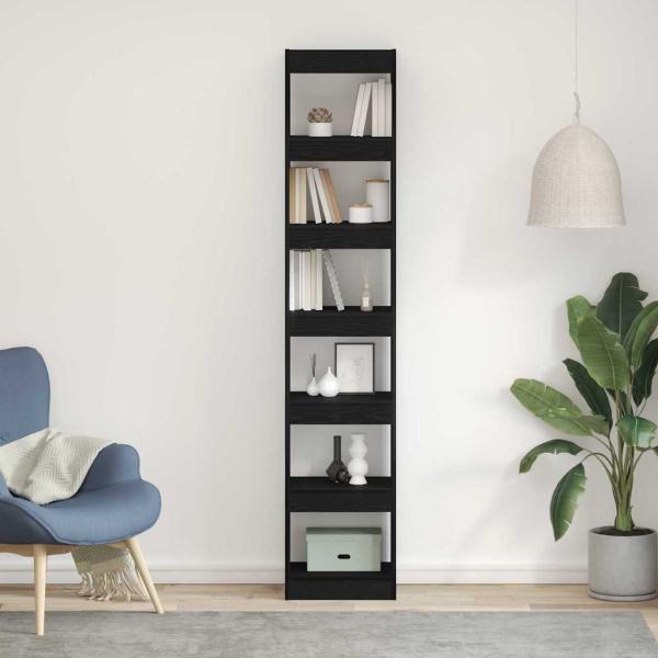 ARDEBO.de - Bücherregal Schwarz Eiche 40x30x198 cm Holzwerkstoff