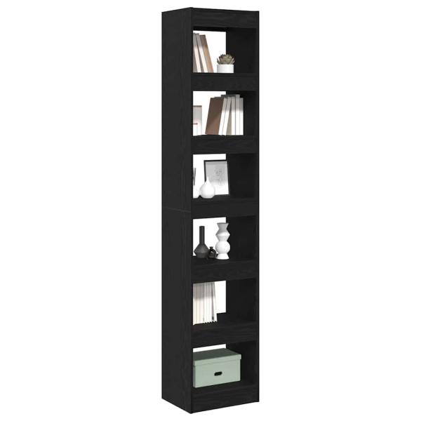 Bücherregal Schwarz Eiche 40x30x198 cm Holzwerkstoff