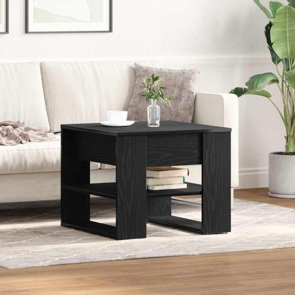 ARDEBO.de - Schwarzer Eichen-Couchtisch 55,5x55x45 cm aus Holzwerkstoff