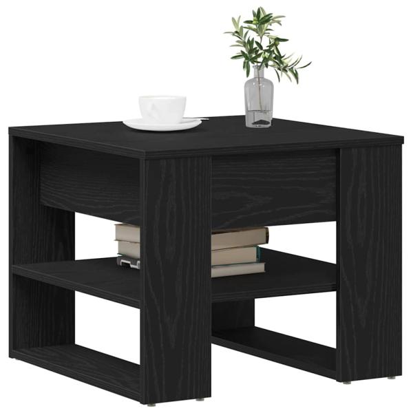 Schwarzer Eichen-Couchtisch 55,5x55x45 cm aus Holzwerkstoff