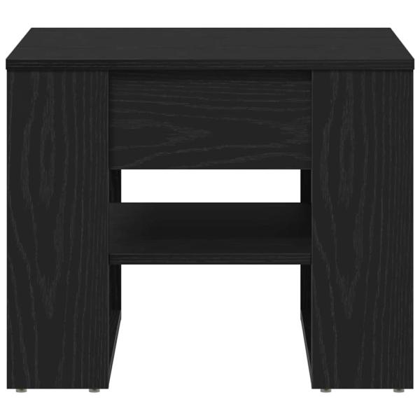 Schwarzer Eichen-Couchtisch 55,5x55x45 cm aus Holzwerkstoff