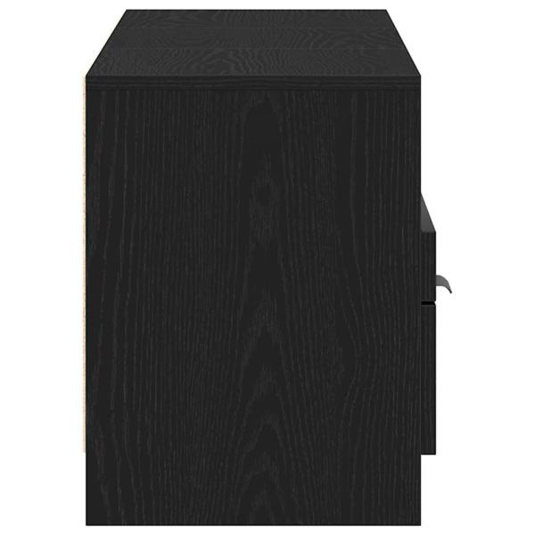 TV-Schränk 150 x 33,5 x 45 cm Schwarz Eichen-Optik
