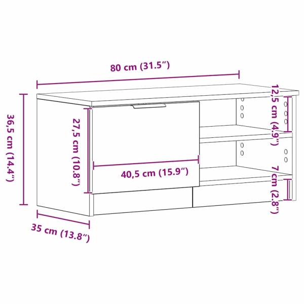 TV-Schrank 2 Stück Schwarz Eiche 80x35x36,5 cm Holzwerkstoff