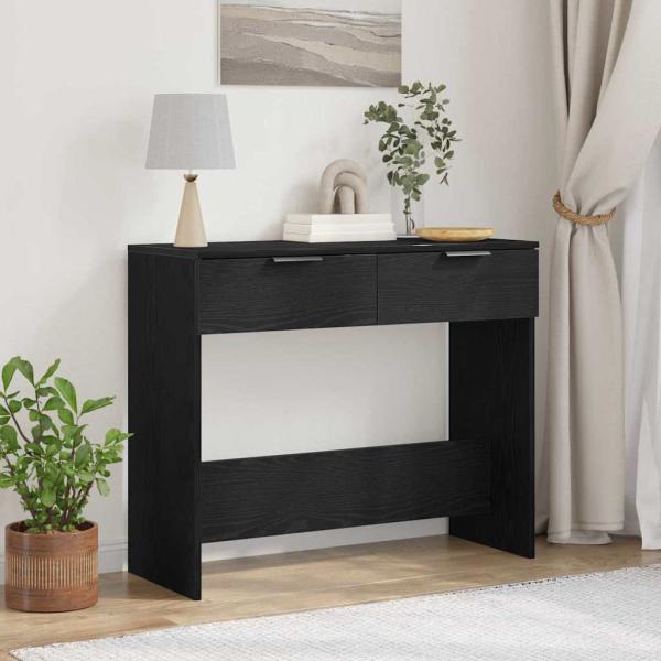 ARDEBO.de - Konsolentisch Schwarz Eiche 90x36x75 cm aus Holzwerkstoff