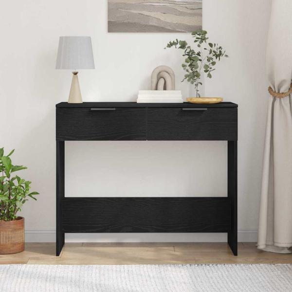 Konsolentisch Schwarz Eiche 90x36x75 cm aus Holzwerkstoff