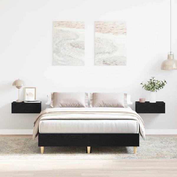 ARDEBO.de - Bettgestell 120x190 cm Schwarz Eichenholz, beschichtete Spanplatte